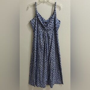 Talbots Maxi Dress Size 16 Blue Beachy Coastal Resort Casual Sleeveless Sundress